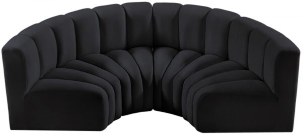 Arc 88" Velvet Upholstered 4pc. Modular Sectional