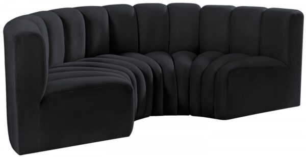 Arc 88" Velvet Upholstered 4pc. Modular Sectional