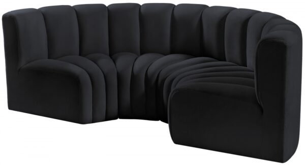 Arc 88" Velvet Upholstered 4pc. Modular Sectional