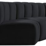 Arc 88" Velvet Upholstered 4pc. Modular Sectional