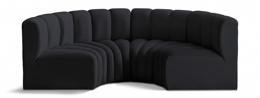 Arc 88" Velvet Upholstered 4pc. Modular Sectional