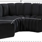 Arc 88" Velvet Upholstered 4pc. Modular Sectional