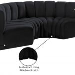 Arc 88" Velvet Upholstered 4pc. Modular Sectional