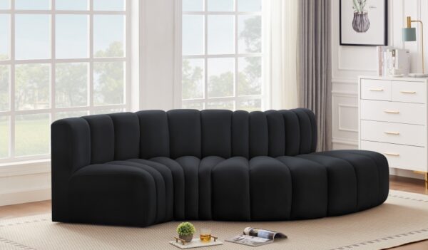 Arc 104" Velvet Upholstered 4pc. Modular Sectional