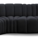 Arc 104" Velvet Upholstered 4pc. Modular Sectional