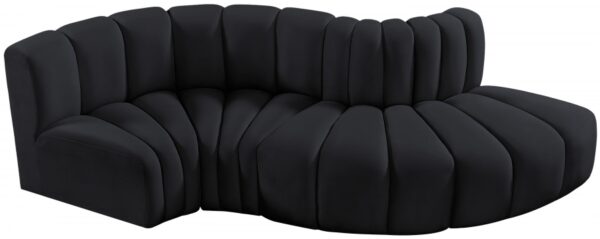 Arc 104" Velvet Upholstered 4pc. Modular Sectional
