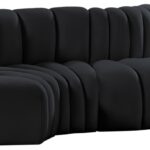 Arc 104" Velvet Upholstered 4pc. Modular Sectional