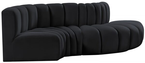 Arc 104" Velvet Upholstered 4pc. Modular Sectional