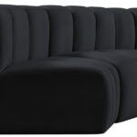 Arc 104" Velvet Upholstered 4pc. Modular Sectional