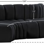 Arc 104" Velvet Upholstered 4pc. Modular Sectional