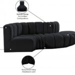Arc 104" Velvet Upholstered 4pc. Modular Sectional