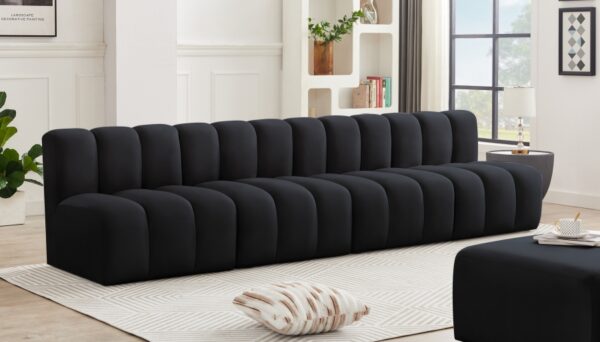 Arc 119" Velvet Upholstered 4pc. Modular Sectional