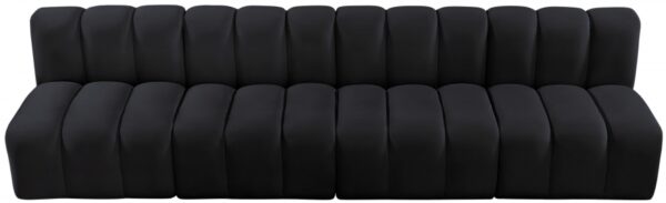 Arc 119" Velvet Upholstered 4pc. Modular Sectional