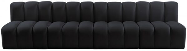 Arc 119" Velvet Upholstered 4pc. Modular Sectional