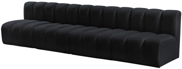 Arc 119" Velvet Upholstered 4pc. Modular Sectional