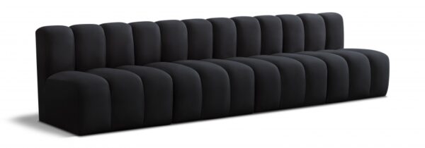 Arc 119" Velvet Upholstered 4pc. Modular Sectional