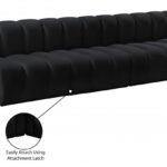 Arc 119" Velvet Upholstered 4pc. Modular Sectional