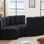Arc 102" Velvet Upholstered 4pc. Modular Sectional