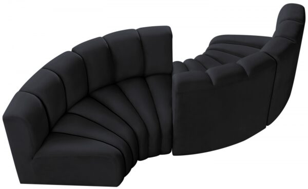 Arc 102" Velvet Upholstered 4pc. Modular Sectional