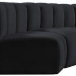 Arc 102" Velvet Upholstered 4pc. Modular Sectional
