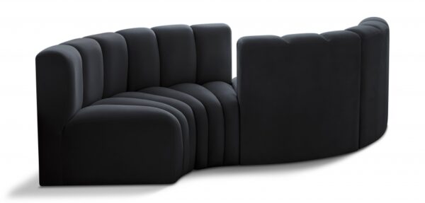 Arc 102" Velvet Upholstered 4pc. Modular Sectional