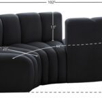 Arc 102" Velvet Upholstered 4pc. Modular Sectional