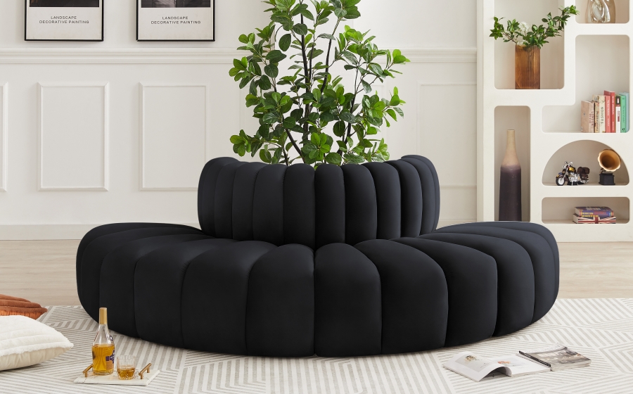 Arc 90" Velvet Upholstered 4pc. Modular Sectional