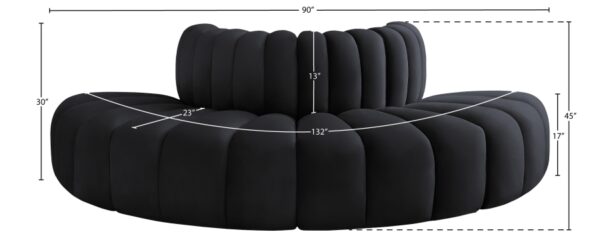 Arc 90" Velvet Upholstered 4pc. Modular Sectional