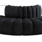 Arc 90" Velvet Upholstered 4pc. Modular Sectional