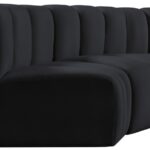 Arc 133" Velvet Upholstered 5pc. Modular Sectional