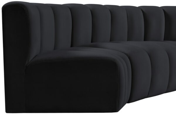 Arc 133" Velvet Upholstered 5pc. Modular Sectional