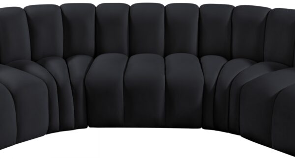 Arc 133" Velvet Upholstered 5pc. Modular Sectional