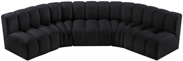 Arc 133" Velvet Upholstered 5pc. Modular Sectional