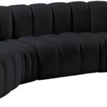 Arc 133" Velvet Upholstered 5pc. Modular Sectional