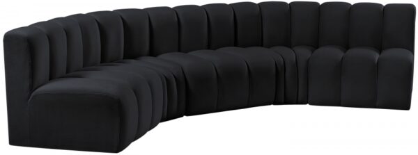 Arc 133" Velvet Upholstered 5pc. Modular Sectional
