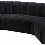 Arc 133" Velvet Upholstered 5pc. Modular Sectional
