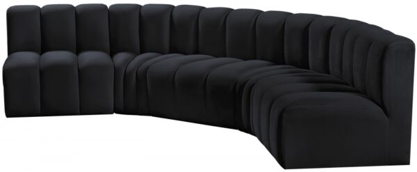 Arc 133" Velvet Upholstered 5pc. Modular Sectional