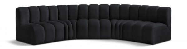 Arc 133" Velvet Upholstered 5pc. Modular Sectional
