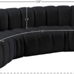 Arc 133" Velvet Upholstered 5pc. Modular Sectional