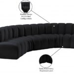 Arc 133" Velvet Upholstered 5pc. Modular Sectional