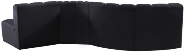 Arc 122" Velvet Upholstered 5pc. Modular Sectional