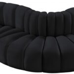 Arc 122" Velvet Upholstered 5pc. Modular Sectional