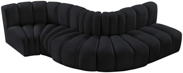 Arc 122" Velvet Upholstered 5pc. Modular Sectional