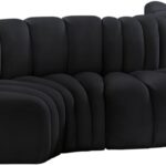 Arc 122" Velvet Upholstered 5pc. Modular Sectional
