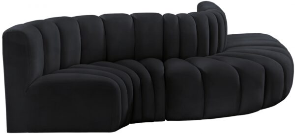 Arc 122" Velvet Upholstered 5pc. Modular Sectional