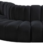 Arc 122" Velvet Upholstered 5pc. Modular Sectional