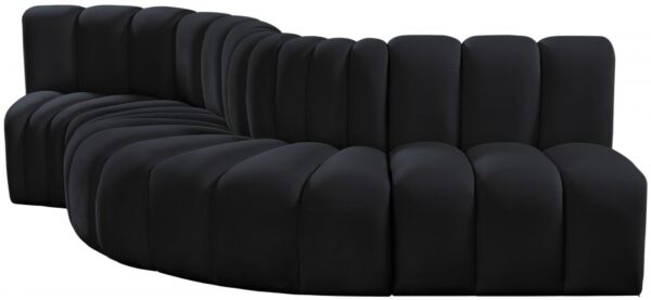 Arc 122" Velvet Upholstered 5pc. Modular Sectional