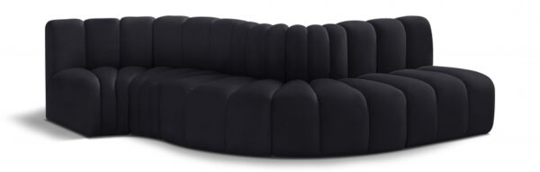 Arc 122" Velvet Upholstered 5pc. Modular Sectional
