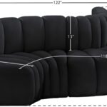 Arc 122" Velvet Upholstered 5pc. Modular Sectional