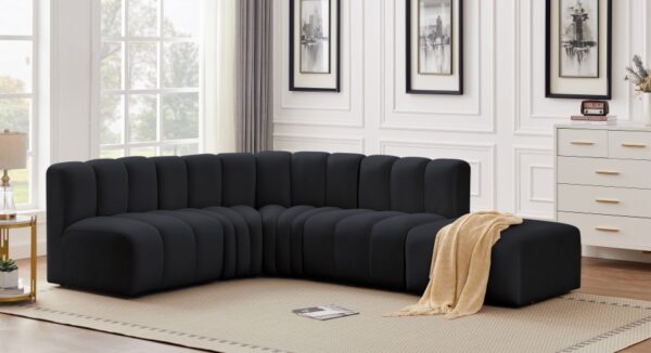 Arc 127" Velvet Upholstered 5pc. Modular Sectional